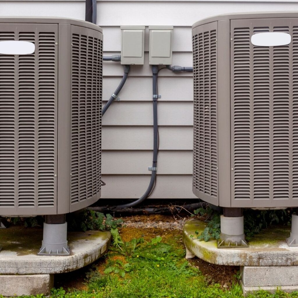 two outdoor AC cabinets