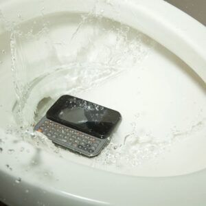 cell phone getting flushed down toilet