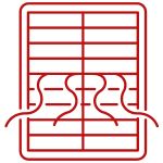 an old ac unit with streamers blowing icon