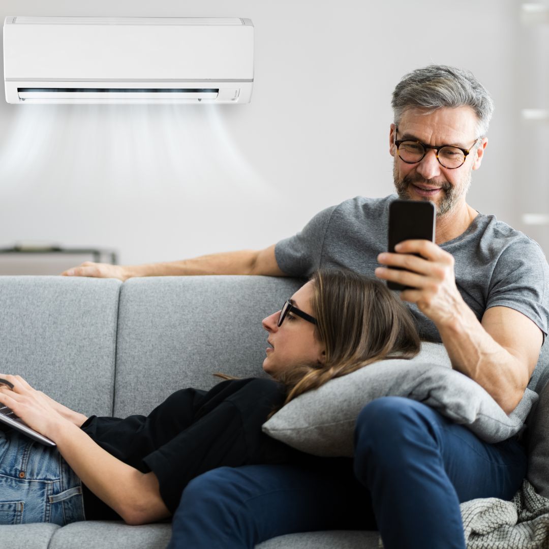 couple enjoying the AC