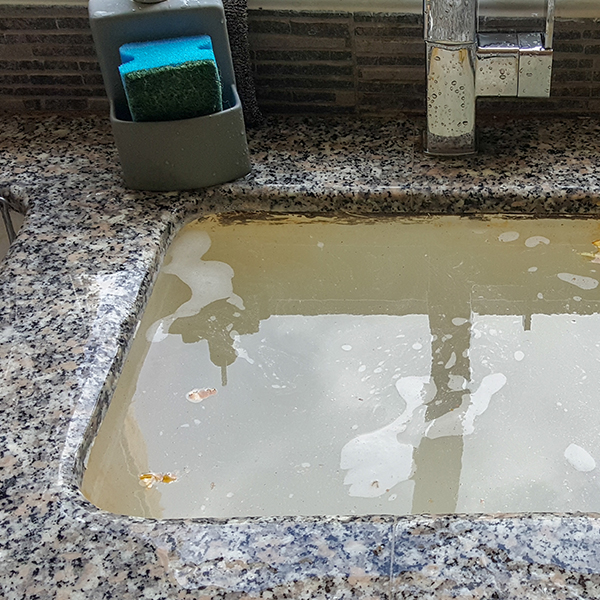 a clogged sink