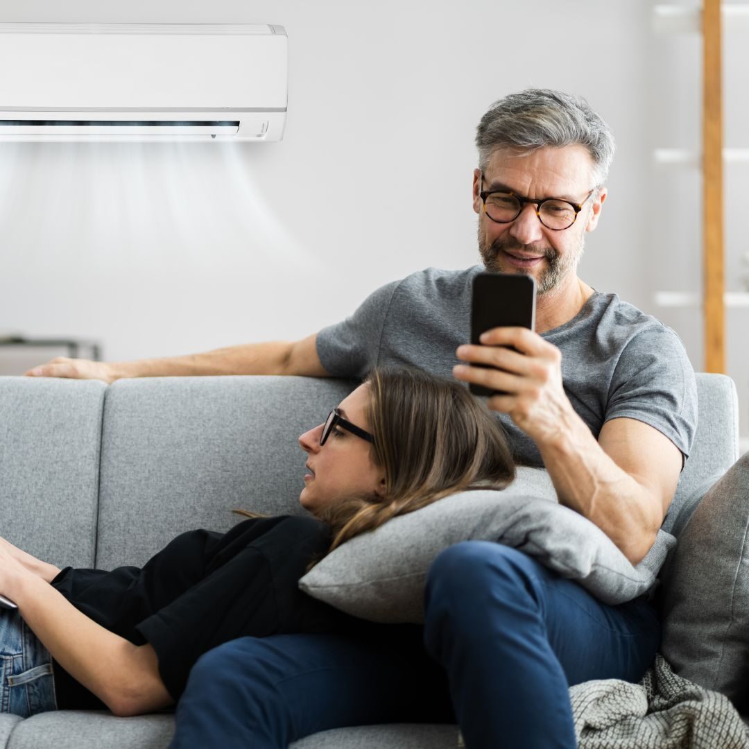 relaxing in air conditioning